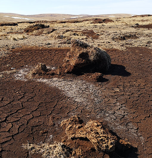Hagg eroded down to bare peat